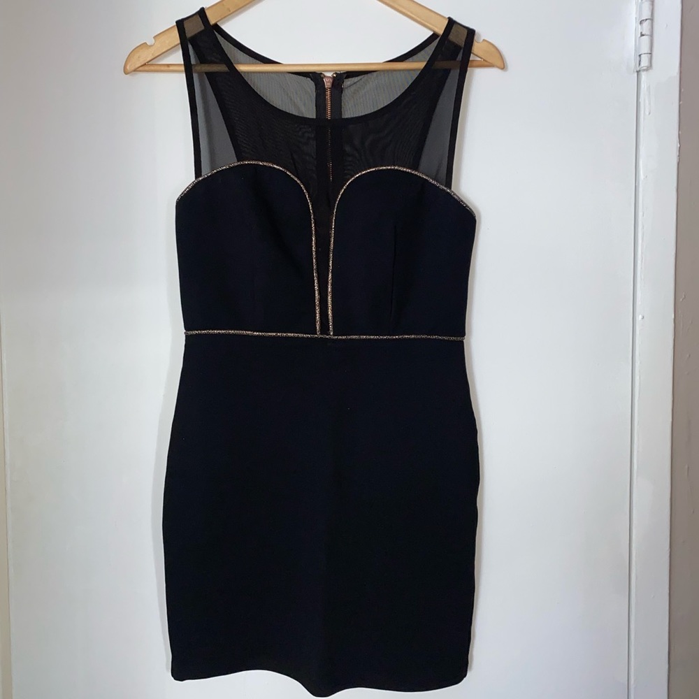 Mendocino Signature8 Black Mini Dress Strapless Bodycon Size M Like New